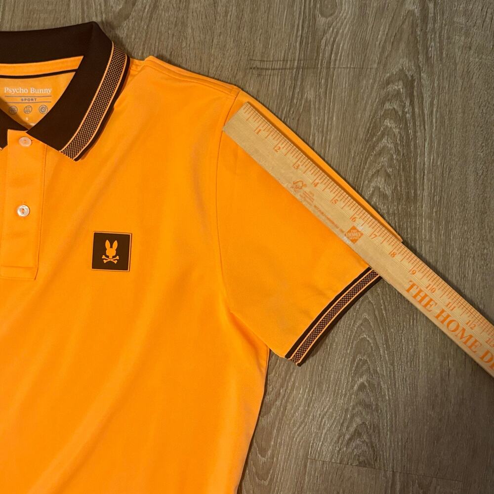 Psycho Bunny Sport Polo Shirt Men’s Medium Orange Performance Golf Logo Peru - Picture 7 of 11
